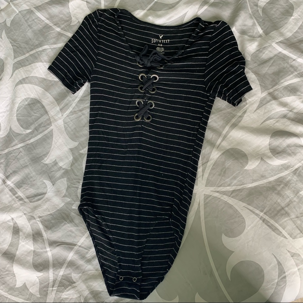 American Eagle Striped Body Suit